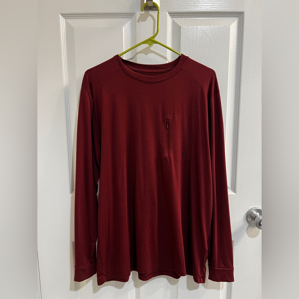 LIKE NEW. Duck Camp Maroon Bamboo Long sleeve